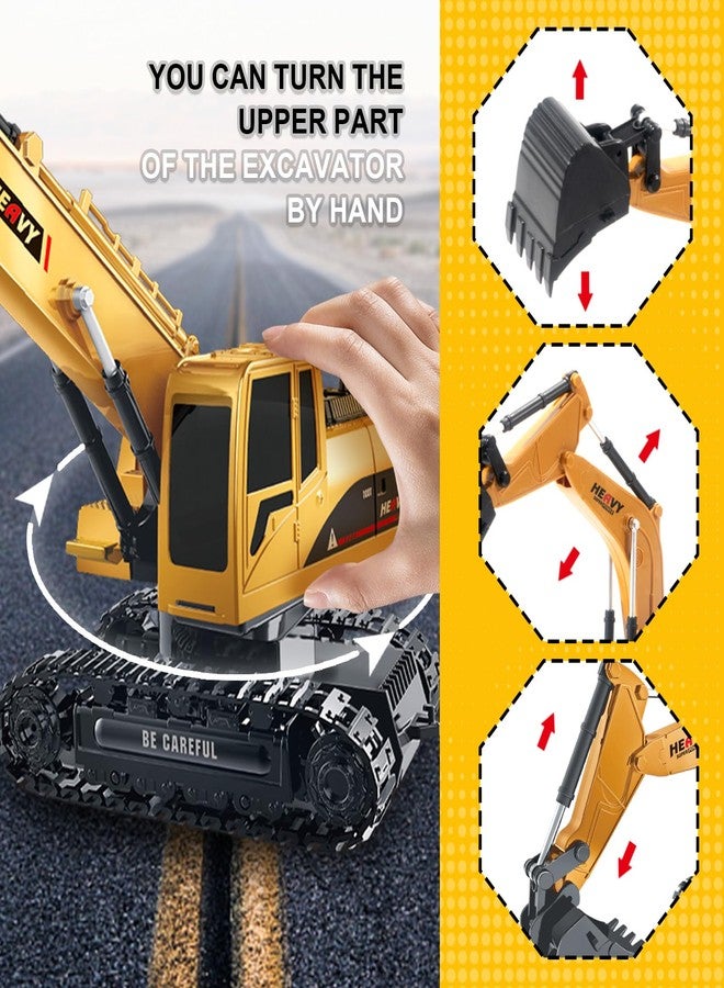 MQDMINI Construction Excavator - Toy Engineering Digger Truck, Remote Control Rechargable Hydraulic Car for 6 7 8 9 Year Old Boys Girls, Educational Birthday Gifts for Kids 3 4 5 Years Old - Image 4